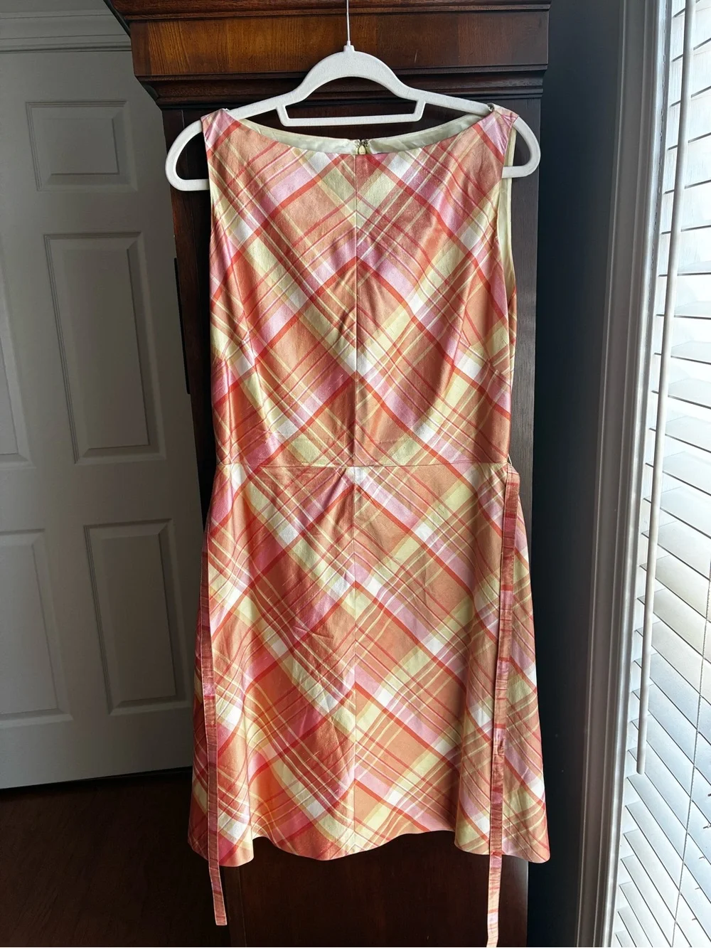 Vintage Linda Allard Ellen Tracy 100% Silk Plaid Dress Size 12 - Picture 2 of 9